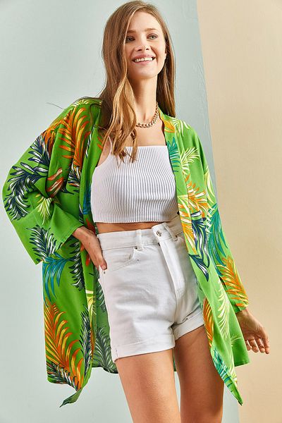 Bianco Lucci Damen-Kimono mit Blumenmuster