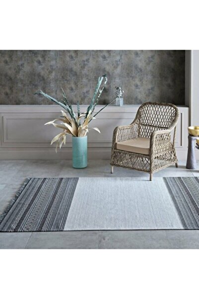 GÜMÜŞSUYU Halı Deco Ibiza 12186 Siyah Dekoratif Kilim