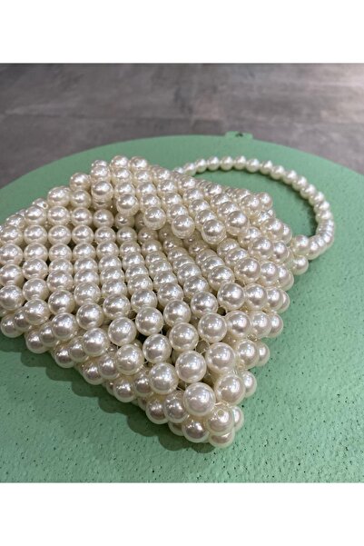 TREND White Pearl Thin Bag Evening Dress - Daily Knitted