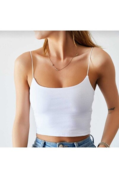 Tatum Askılı Beyaz Kadın Crop