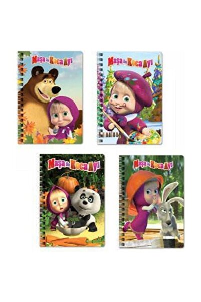 Genel Markalar Masha And The Bear A6 80 Yaprak Spiralli Not Defteri Metalize ...
