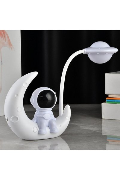 Generic Brand Astronaut Sitting on the Moon Night Light White