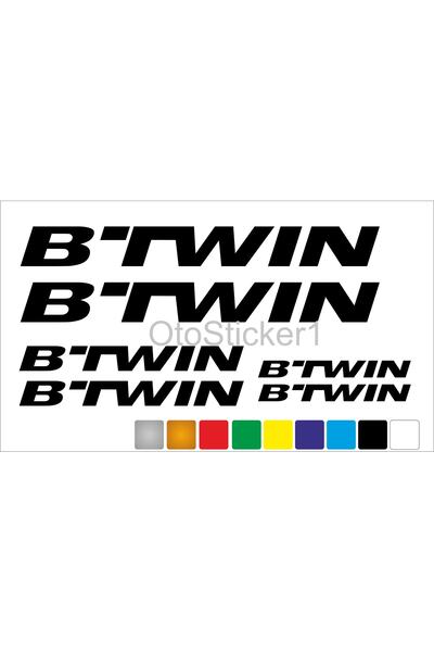 Oto Sticker Btwin Bisiklet Kadro Sticker Seti Premium Kalite Beyaz Renk