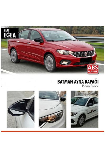 Otoçizgi Fiat Egea Compatible Bat Mirror Cover Batman Piano Black Shiny Black