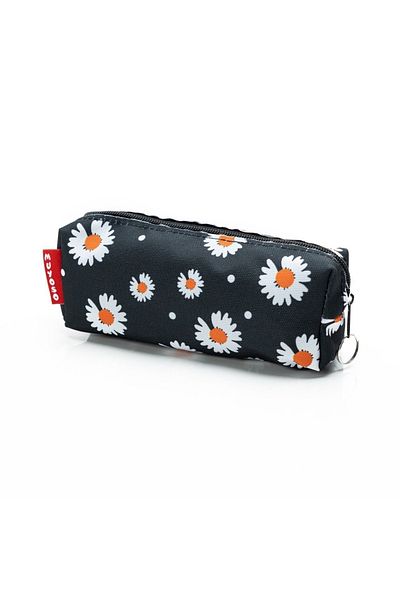 BEYAZIT HOME Μαύρη θήκη για στυλό Daisy Pattern - Τσάντα μακιγιάζ - Μολυβοθήκη