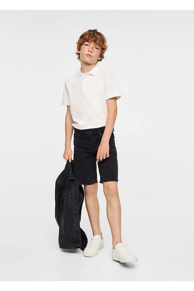 MANGO Kids Zerrissene, detaillierte Bermuda-Jeansshorts
