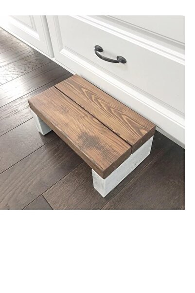WOOD Ahşap Masif Eskitme Tek Katlı Basamak Yükseklik 15cm