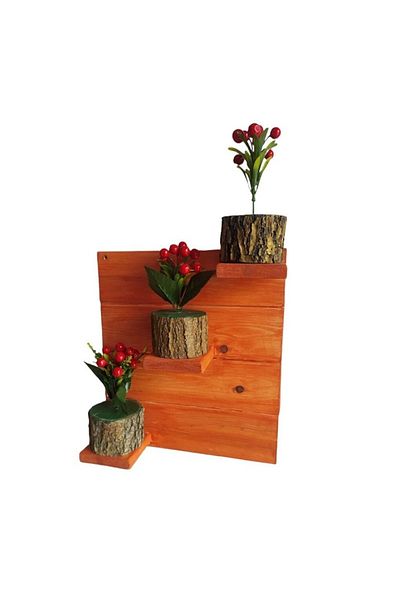 Bahat Wooden Wall Decoration Wall Planter Wall Shelf Ornament Flower Pot Without Flower