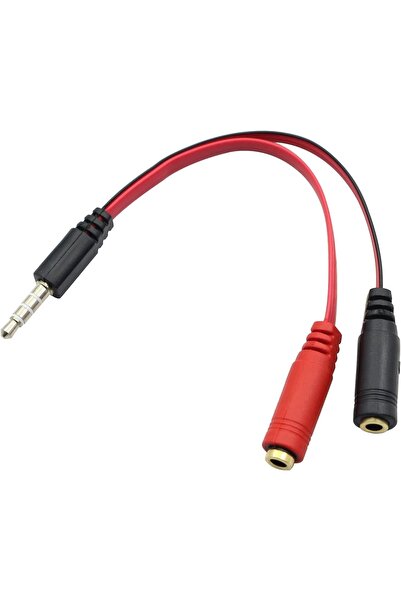aogo Kulaklık Mikrofon Birleştirici Kablo Aparat 3.5mm Erkek 2x3.5mm Dişi Kulaklık Mic Audio Y Splitter
