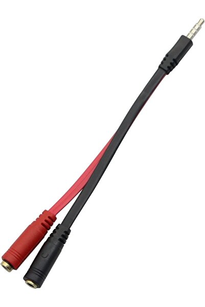 aogo Kulaklık Mikrofon Birleştirici Kablo Aparat 3.5mm Erkek 2x3.5mm Dişi Kulaklık Mic Audio Y Splitter