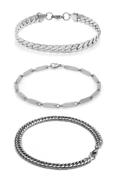 The Collection 3'lü Unisex Kararmaz Çelik Urban Ezme Singapur Küba Model Spor...