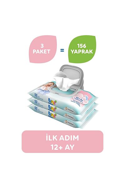 Uni Baby First Step Wet Towel Wipes 3 Pack 156 Sheets