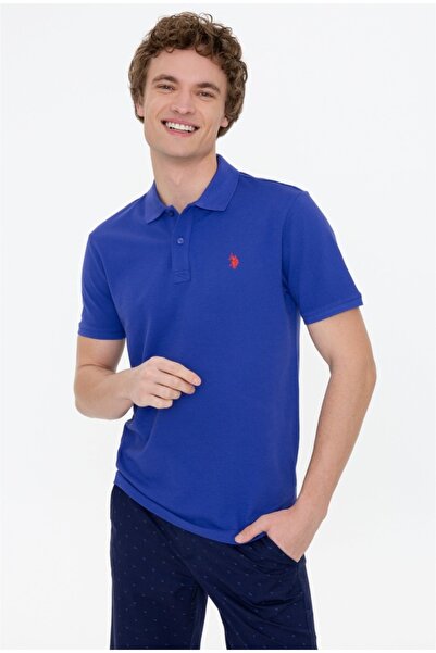 U.S. Polo Assn. Βάση. Ανδρικό Μπλε μπλουζάκι Polo Assn Polo Collar Slim Fit No Pocket