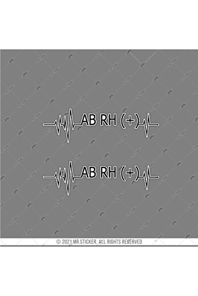 Bay Etiket Bt47s Kalp Ritmi Desenli Ab Rh Pozitif (+) Kan Grubu Etiketi - 2' Li Set