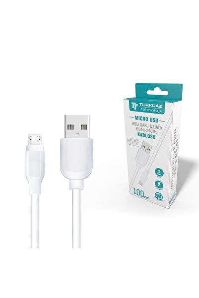 Turkuaz Şarj Data Senkron Kablosu Micro Usb Plus Hızlı Şarj Kablosu Fast Max ...