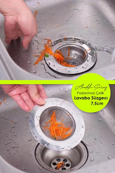 Anadolu Saray Çarşısı 7.5cm Stainless Steel Kitchen Sink Strainer - Sink Strainer 1 Piece