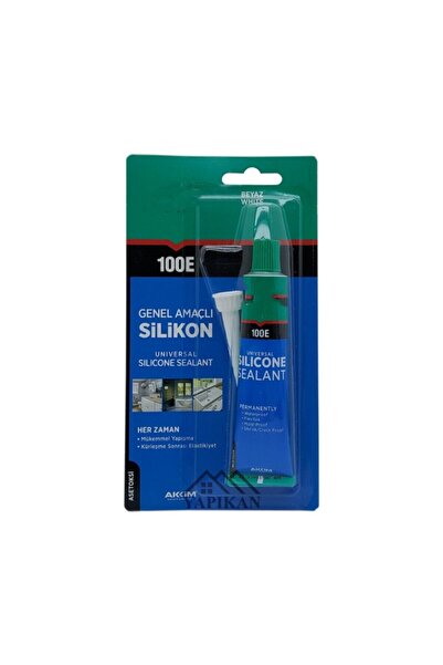 abnturk Akfix 100e Beyaz Silikon Yapıştırıcı Tüp Silikon 50 Ml