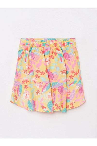 LC Waikiki Poplin Patterned Girl's Skirt - Elastic Waist
