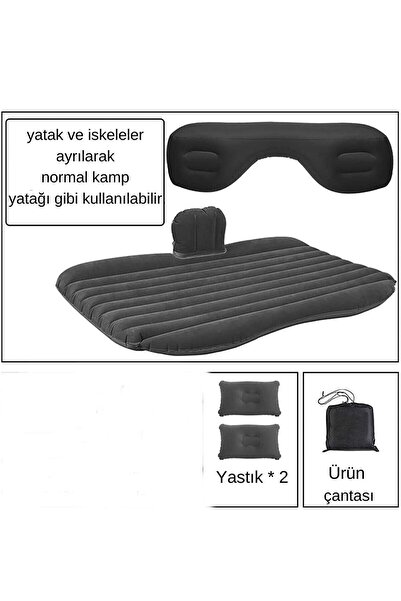 Reidan Pompasız Gri Oto Şişme Yatak Arka Koltuk Yatak Çift Kişilik Kamp Yatağı