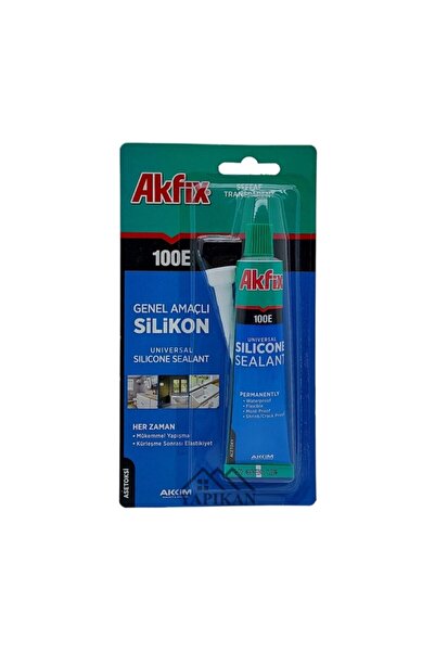 Genel Markalar Akfix 100e Şeffaf Silikon Yapıştırıcı Tüp Silikon 50 Ml