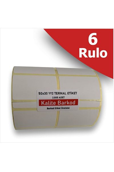 Kalite Barkod ملصق حراري 50 × 30 YY2| 6 لفات|