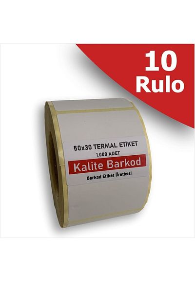 Kalite Barkod ملصق حراري 50x30| 10 لفات|