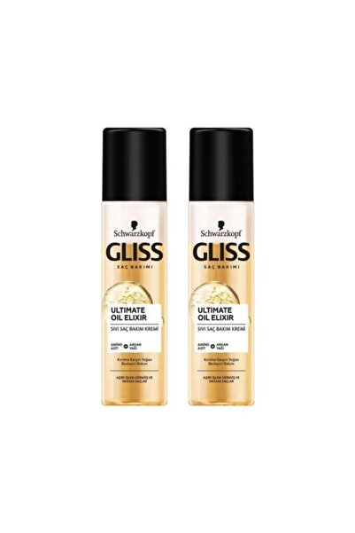 Gliss Ultimate Oil Elixir Besleyici Durulanmayan Sıvı Saç Kremi 200 ml 2'li Set.