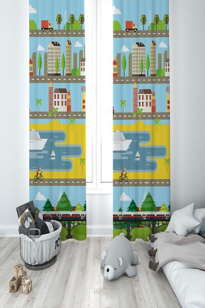 BAMBAŞKA MODA City II Крило Фон Завіса Дитяча кімната - Bmfp-201