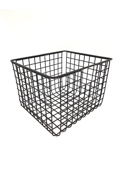 GO DEKOR New Decorative Black Basket - Multi-Purpose, 25X23X20 cm