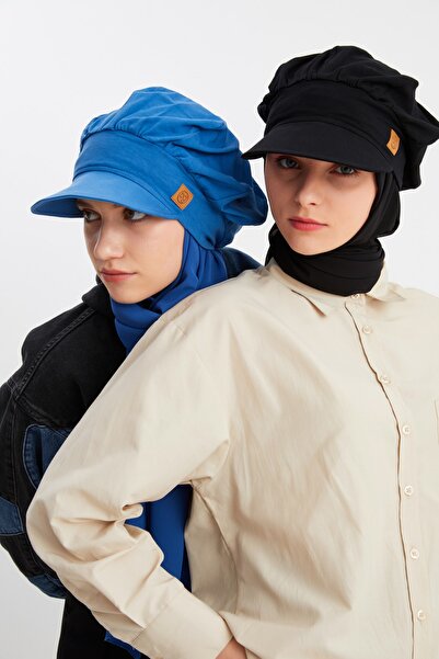 Butikgiz Дамски хиджаб Мултишифонен копринен шал и памучна пенирана шапка с к...