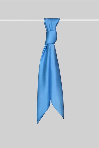 ARMANDA وشاح حرير ساتان 100% - أزرق داكن