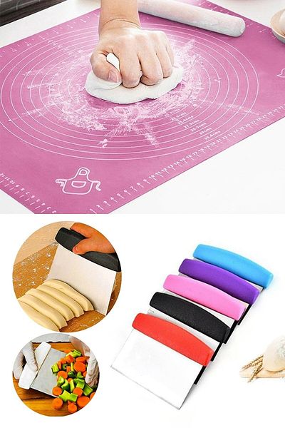 Sekiz8 Silicone Dough Rolling Mat & Steel Dough Spatula