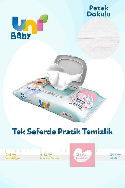 Uni Baby First Step Wet Towel Wipes 12 Pack 624 Sheets