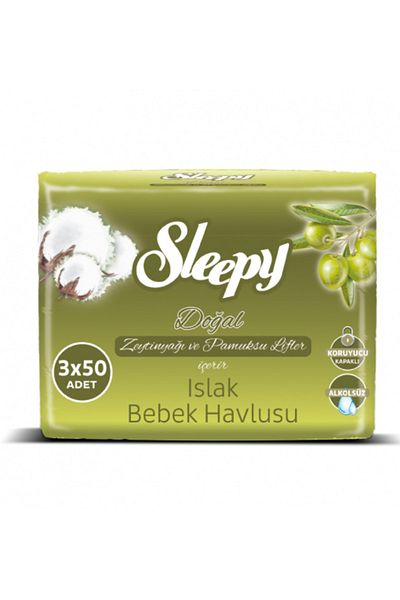 Sleepy Natural Olive Oil Cotton Wet Towel Wipes 1800 Sheets of 36