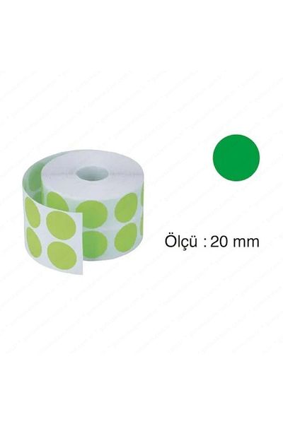 Tanex Green Dot Label - 20 Mm, 2500 Pieces