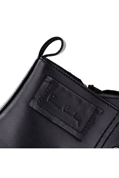 Pierre Cardin 77660 Hakiki Deri Fermuarlı Casual Erkek Postal Bot Siyah
