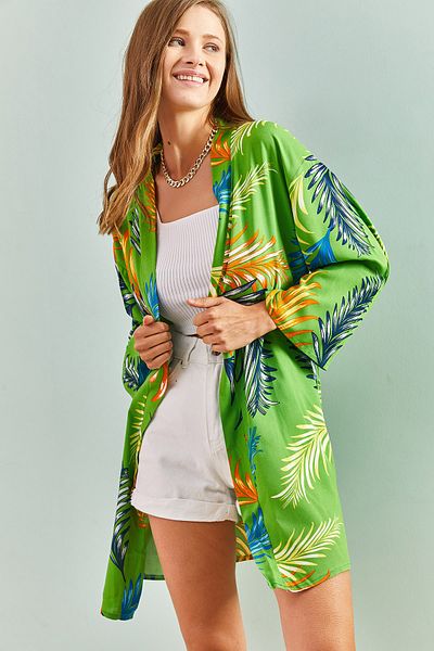 Bianco Lucci Damen-Kimono mit Blumenmuster