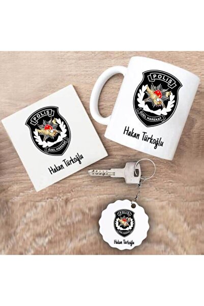 nilhediye Pöh Polis Özel Harekat Kupa Bardak Altlık Ve Anahtarlık Hediye Seti