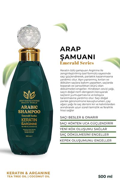 Arap Makyaj Dünyası 500ML Arabian Shampoo - Hair Regrowth and Anti-Shedding