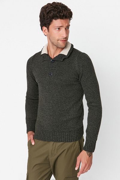 Trendyol Collection Khaki Slim Fit Half Turtleneck Sweater - Tmnaw21Kz0394