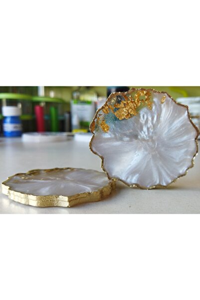 ErenAksesuar 50 Ad. Epoksi Magnet Altın Kenarlı Altın Parçacıklı