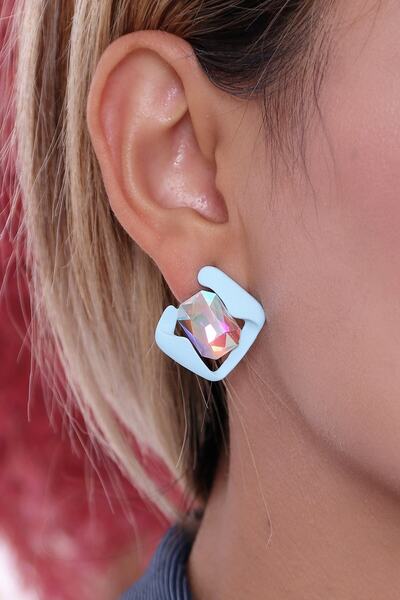 Bhs life 925 Ayar Gümüş Kristal Taşlı Küpe