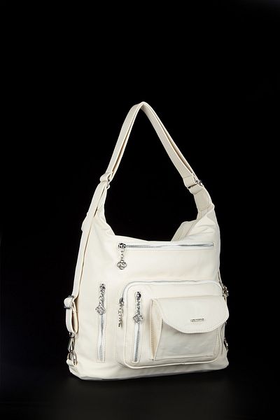 By Hakan Mega-521 Satin Shoulder and Back Αδιάβροχη κρέμα τσάντας Κατάλληλη για καθημερινή χρήση