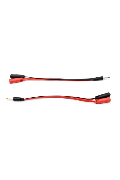 aogo Kulaklık Mikrofon Birleştirici Kablo Aparat 3.5mm Erkek 2x3.5mm Dişi Kulaklık Mic Audio Y Splitter