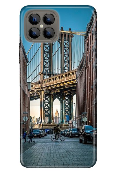 omix X600 Case Silicone Tioserisi Patterned Illustrated - Brooklyn Bridge