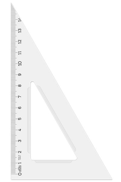 HATAS 16 cm Transparent Plastic - Student Type Miter, Graduated 30-60-90