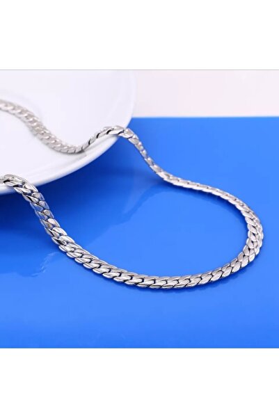 moderntakıdesign قلادة سلسلة من الفولاذ المقاوم للصدأ باللون الفضي للرجال