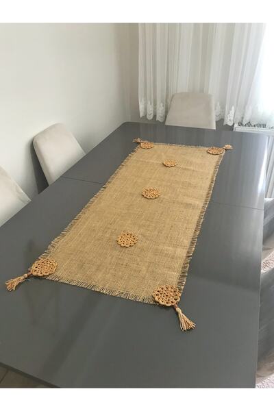 Parla Life Ручно плетений джутовий бігун з мандала мотивом