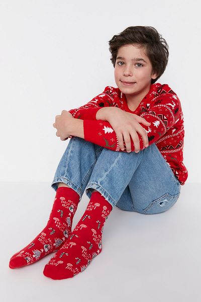 TRENDYOLKIDS Többszínű 3 csomagos unisex kötött zokni