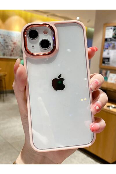 Ceponya Iphone 13 Uyumlu Akrilik Kaplama Şeffaf Renkli Lens Koruma Çerçeveli ...